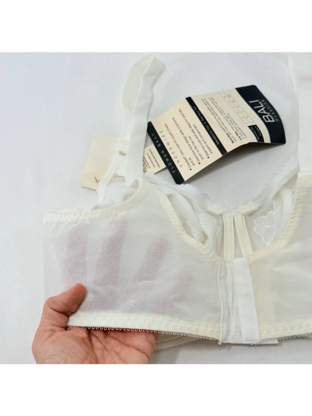 Flower Bali Classics Full Figure Lift Bra Size 38D Underwired Wired See Through